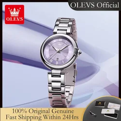 OLEVS 5608 Retro Style Quartz Watch for Women Elegant Steel Strap Auto Date Waterproof Luminous Ladies Wristwatch Bracelet Sets