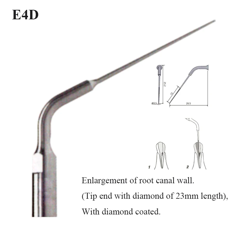 2PCS/5PCS Dental Ultrasonic Scaler Endodontics Tip E4D Fit Woodpecker EMS Original DEASIN