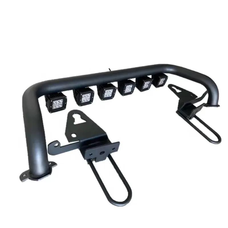 2019+ For For 1500 Auto Pickup Truck Heavy Duty LED Light Tow Hook Steel Black Front Bumper Bull Bar Screw-In New Replacement