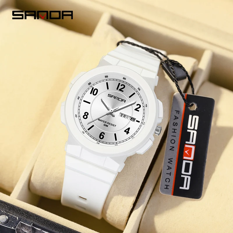 2023 New Casual Women\'s Watches Waterproof Fashion Quartz Watch Women Wristwatches for Female Clock Relogio Feminino SANDA 6097