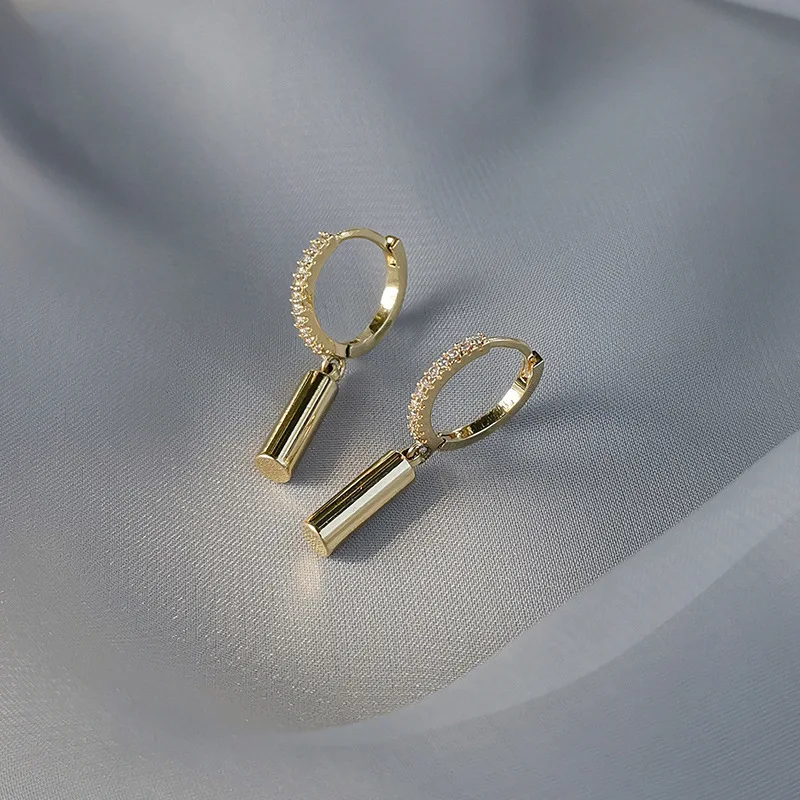 

Silver Drop Earrings Geometric Droplet Gold Color Heart Clear CZ Elegant For Women Girl Gift Jewelry Dropshipping Wholesale