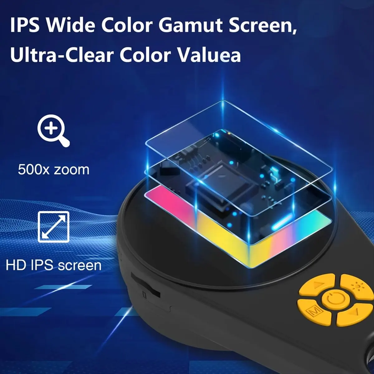 

Цифровой микроскоп (WSFS) 500X, портативная ручная лупа для ремонта и инспекции, пайки печатных плат/SMD, научных исследований