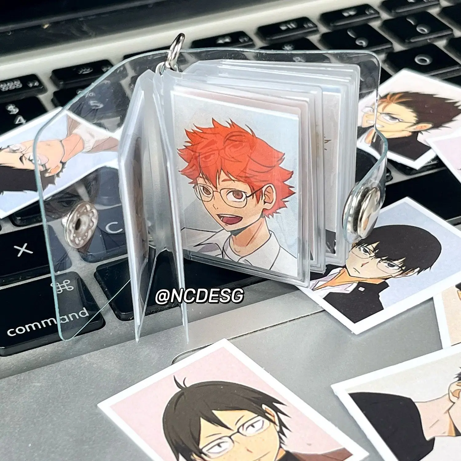 Anime Haikyuu!! Sugawara Koushi Cosplay One-inch Photo Organizer Album Creativity Keychain Identification  Birthday Gift