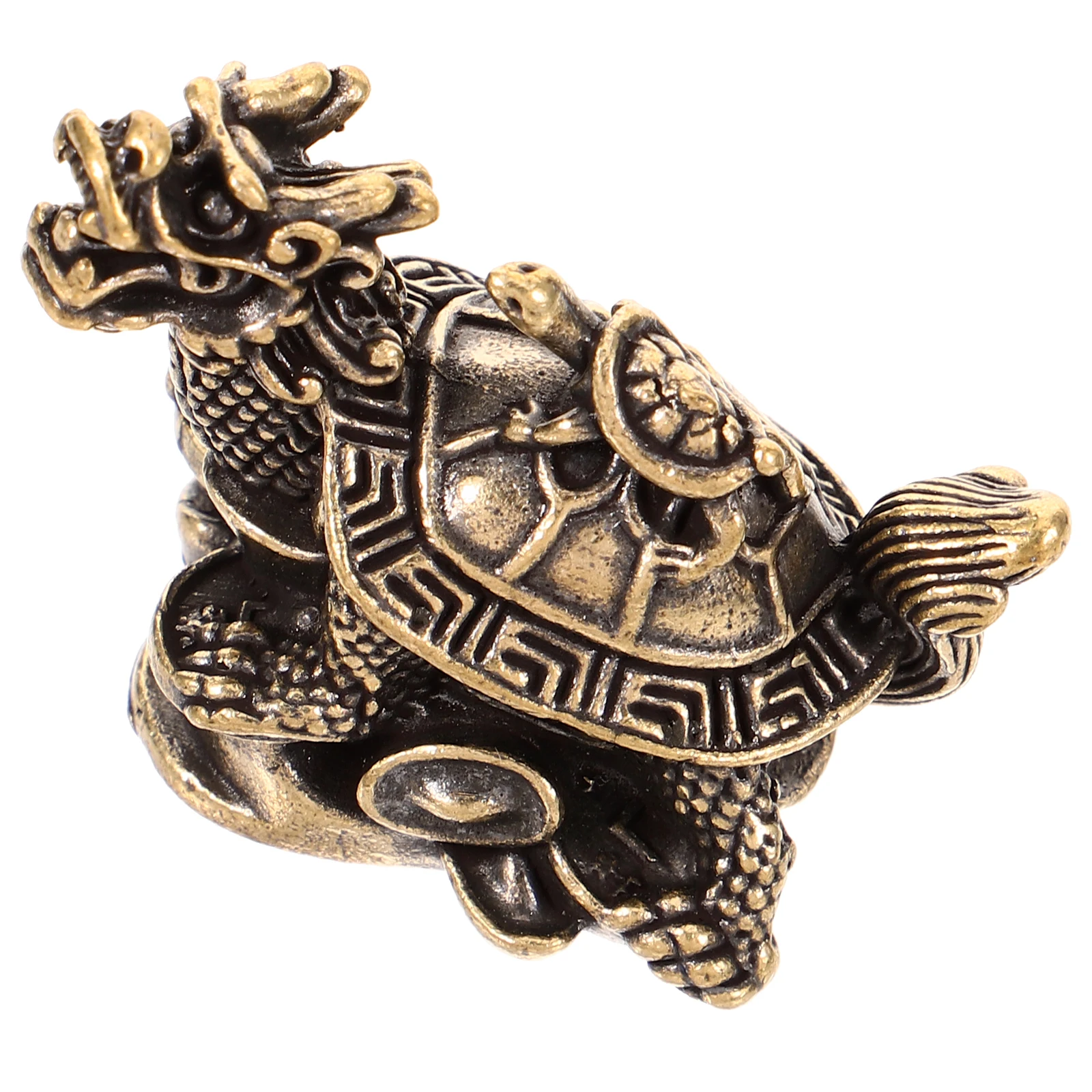 

Copper Dragon Turtle Statue Mini Animal Decor Home Desktop Vintage Metal Craft Figurine Solid Brass Feng Shui Prosperity