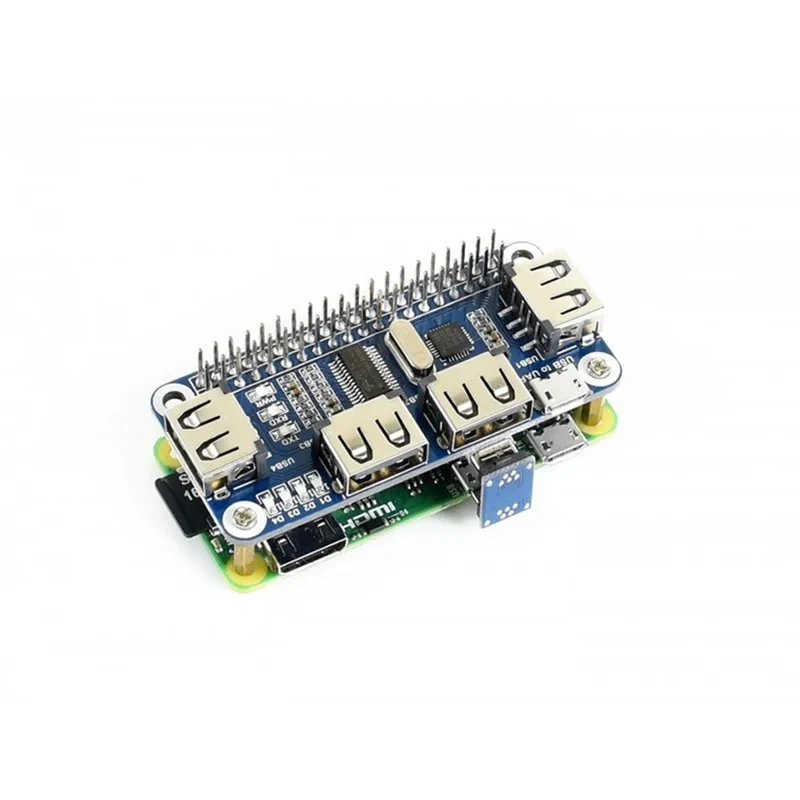 4 Ports USB HUB HAT Raspberry Pi 3 / 2 / Zero Extension Board USB To UART Serial Debugging Compatible With USB2.0/1.0