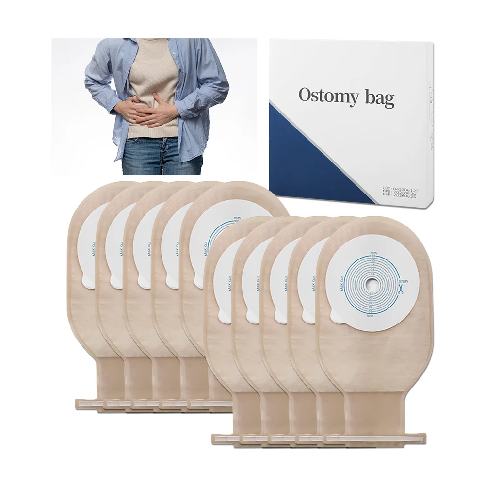 

10pcs /Lot Ostomy Bags One-piece System Colostomy Bags Disposable Colostomy Pouch Opening With Clip Closure