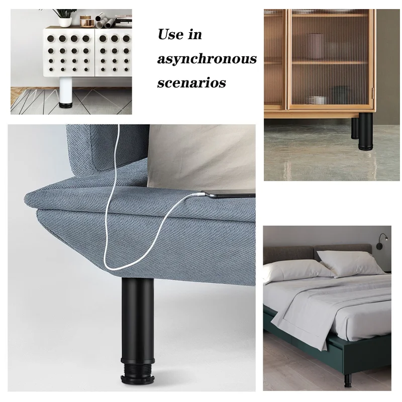 1 أو 4 قطع الفولاذ المقاوم للصدأ طاولة قابلة للتعديل أريكة سرير قدم الصلب الأثاث الساق خزانة أنبوب دائري