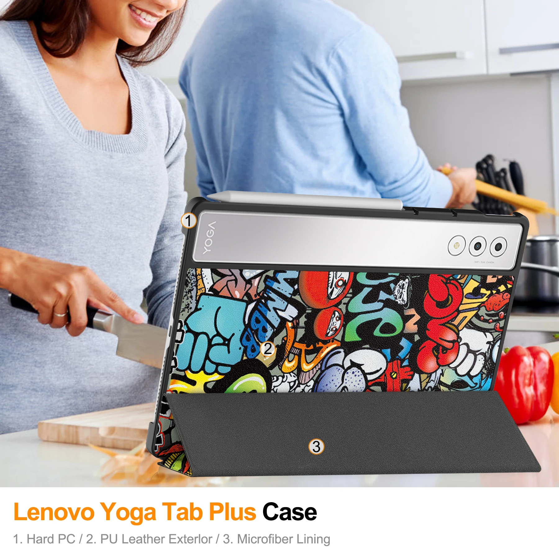 Case for Lenovo Yoga Tab Plus TB520F 12.7 inch 2025 Tri-Folding Stand Funda Magnetic Cover for Lenovo Yoga Pad Pro 12.7"