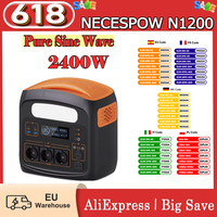 NECESPOW N1200 Pure Sine Wave Portable Power Station 1100.25Wh LiFePO4 3*1200W AC Outlets (2400W Peak) 50Hz Solar Generator