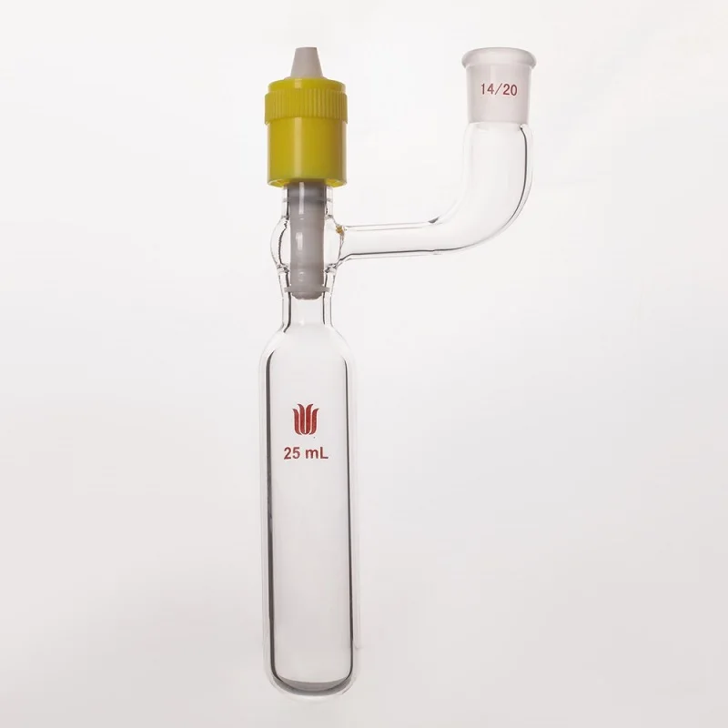 SYNTHWARE Solvent storage bottle with internal grinding mouth, Heavy wall, SCHLENK, New 8mm high vacuum PTFE valve, F76