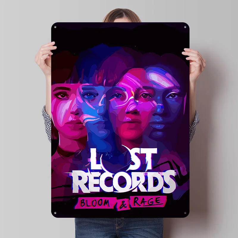 Lost Records: Bloom & Rage Art Printing Poster Customized Retro Wall Art Vintage Metal Signs for Mancave House Gaming Decoration