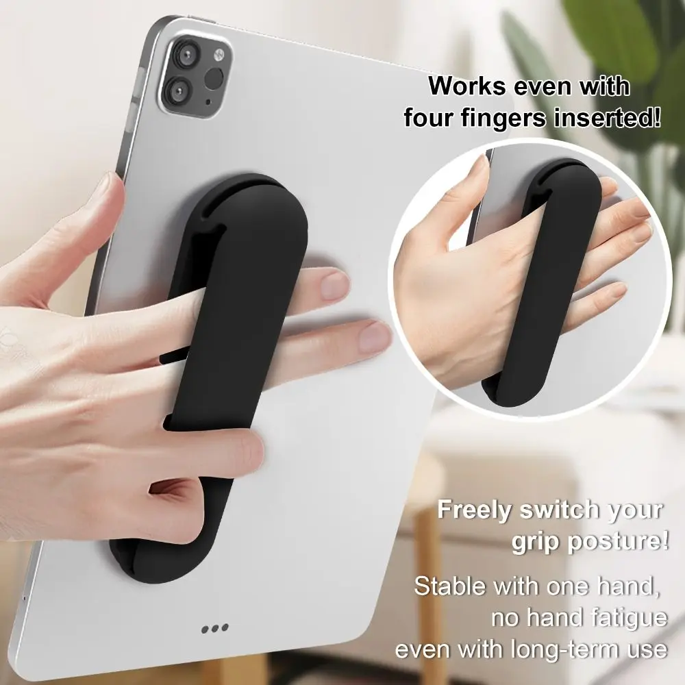 

Universal Suction Cup Tablet Hand-Strap Silicone Solid Color eReader Holder Non-slip Anti-loss Fixed Belt