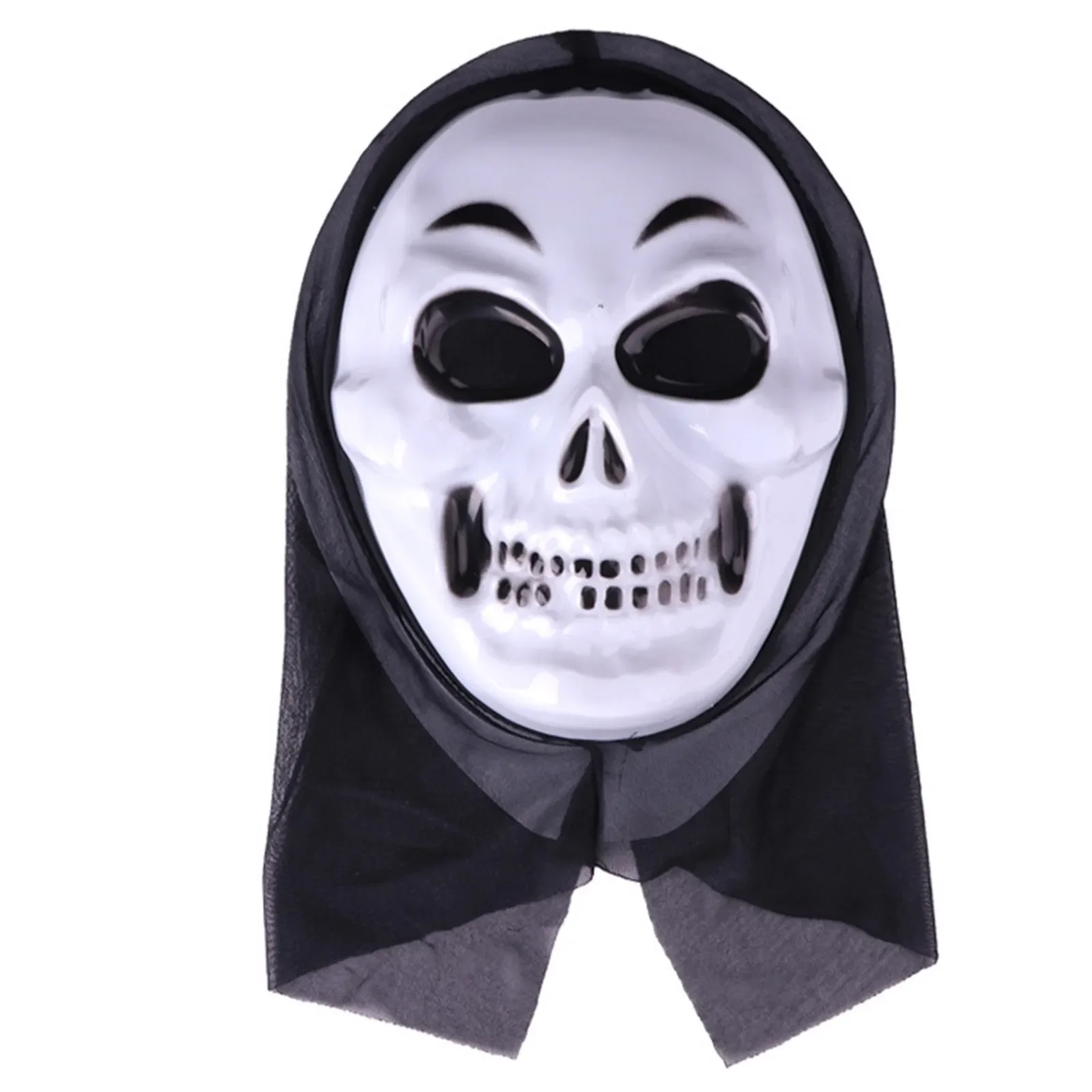 Mask With Shroud, Halloween Scream Mask Full Head Masks Scary Masks Party Horror Costume Accessory