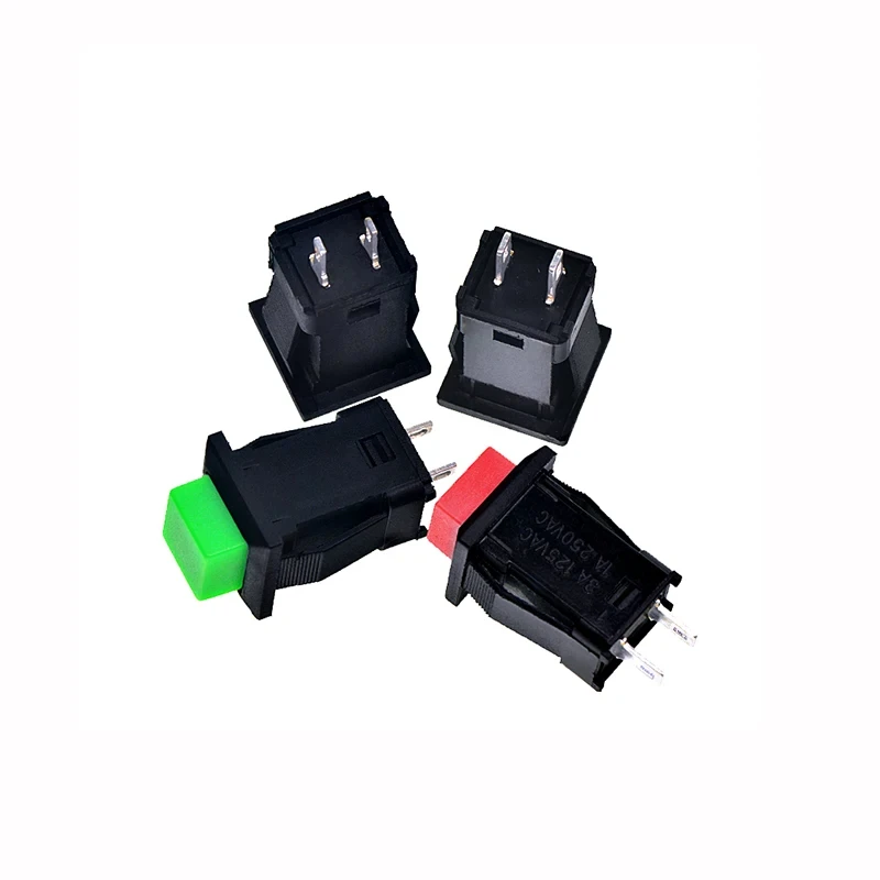 5Pcs/Lot DS-429 DS-429A DS-429B ON-OFF Momentary Latching Square Push Locking Switch 1A 250V/3A 125V AC Electric Switch