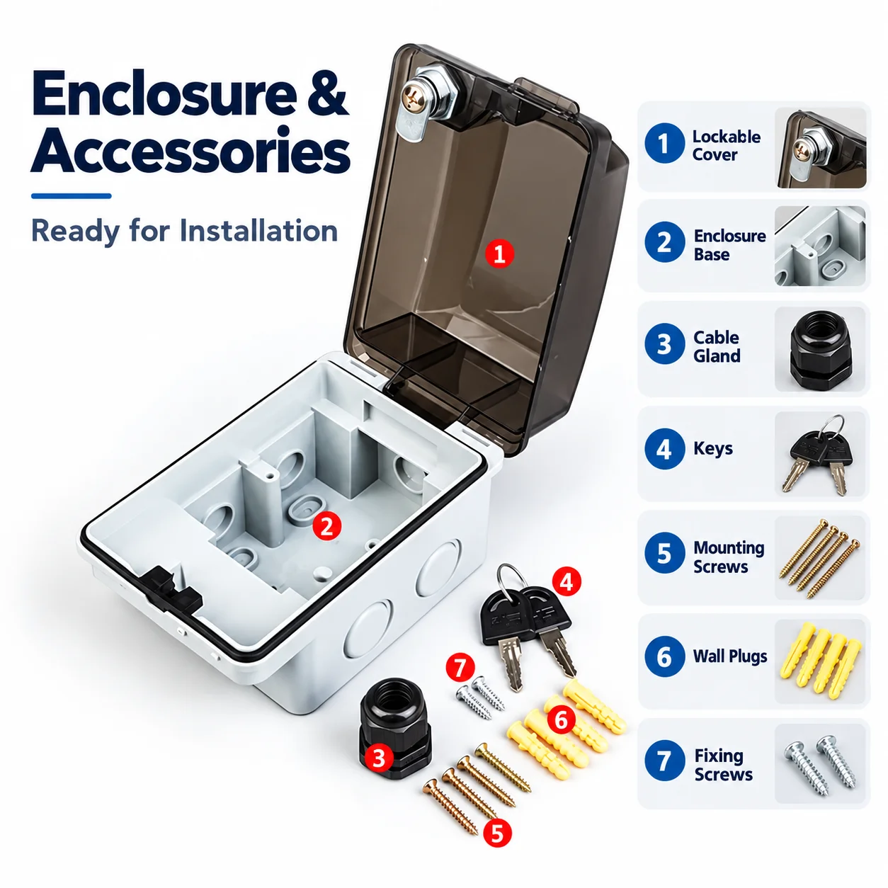 Outdoor 86 Type Open-mounted Socket Outdoor Rainproof Power Waterproof Case Switch Protection Cover Lock Anti-theft with Lock