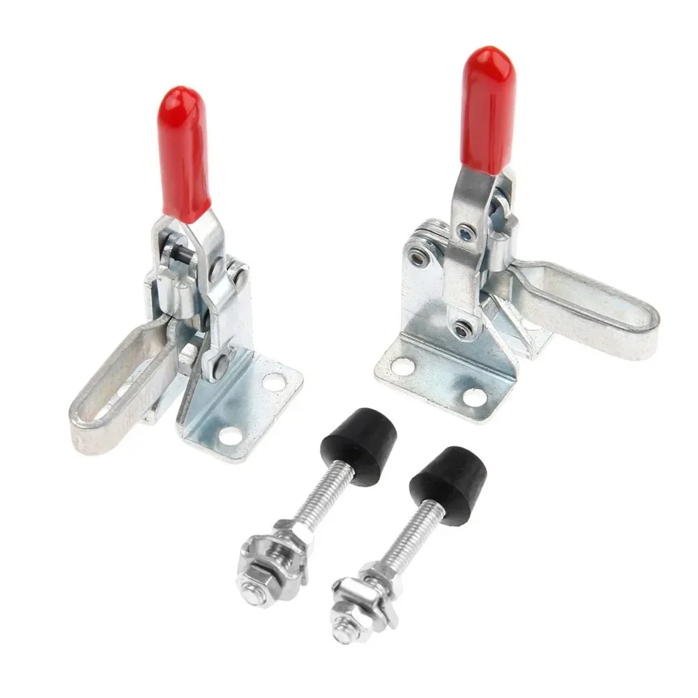 4Pcs Vertical Toggle Clamps GH-101A Anti-Slip Horizontal Clip 110 Lbs Holding Capacity Woodworking Welding Clamp