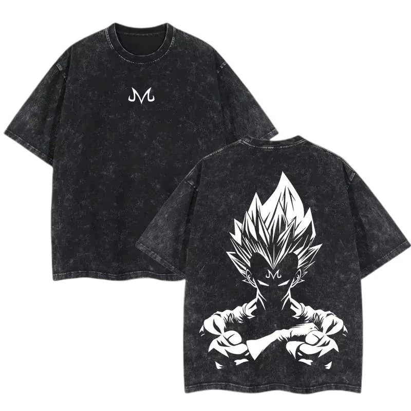 

Dragon Ball Goku 2026 New Trendy Printed Vintage Washed Cotton Round-neck Loose-Fitting Short-Sleeved T-shirt