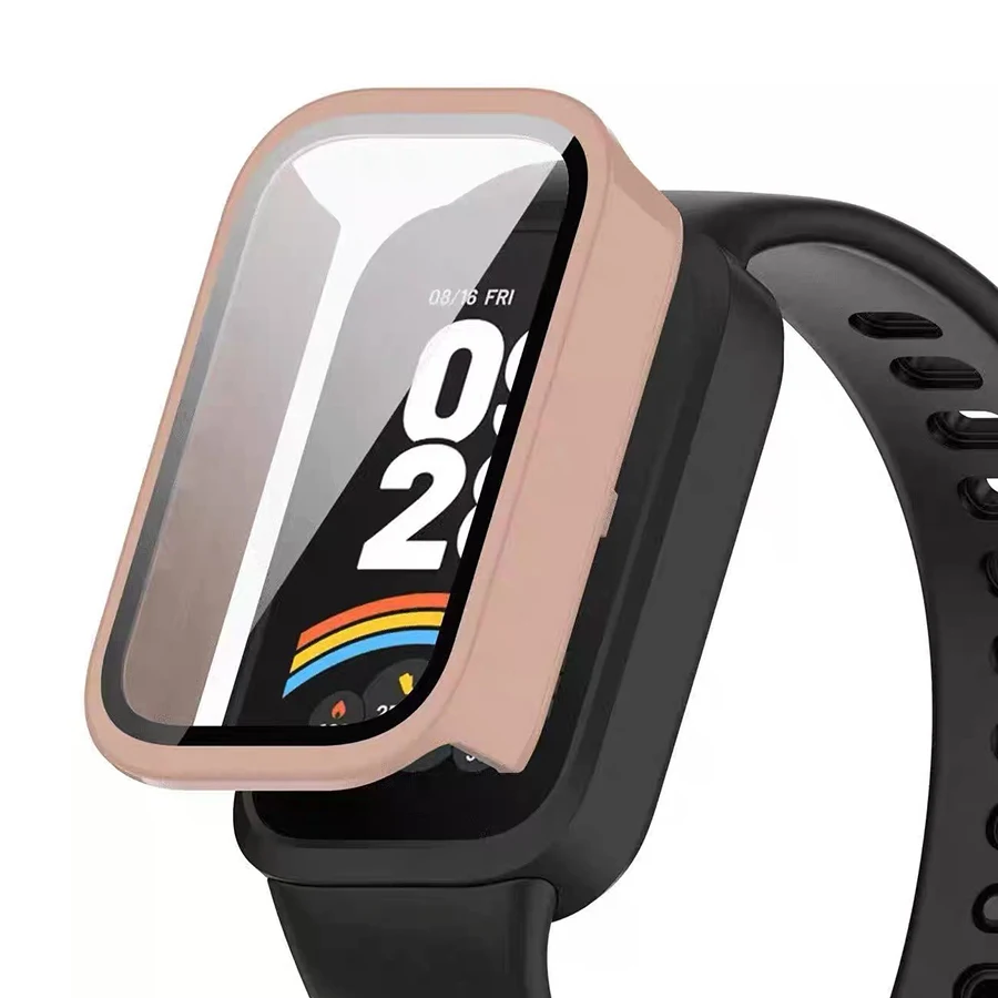 PC-hoesje + gehard glazen scherm beschermer voor Xiaomi Mi Band 9 Active band scherm beschermer hoes bumper shell voor Redmi Band 3