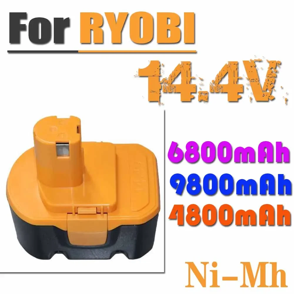 

NIMH Batterie For Ryobi 14.4V 4800/6800/9800mAh Replacement battery for Cordless Drill R10521 RY6201 RY6202 130224010 130224