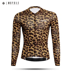 Mcycle Hot-sale Cycling Uniform Breathable Long Sleeve Bike Jersey Leopard Print MTB OEM Sublimated Unisex Cycling Shirt