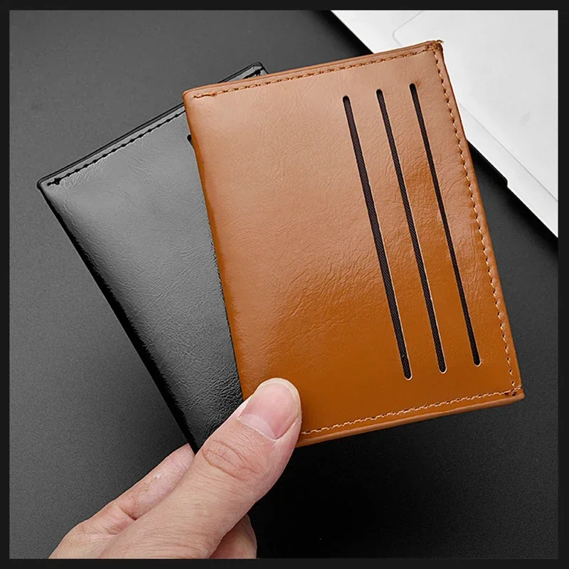 Fashion PU  Leather Bank Credit Card Box Multi Slot Slim Card Case Wallet Women Men Business Card Cover Coin Purse Wallet