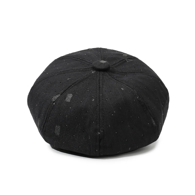 Women's Octagonal Beret for Spring and Autumn – Stylish, Versatile Short‑Brim Beret, Sweet and Cute, Face‑Slimming Artist Hat