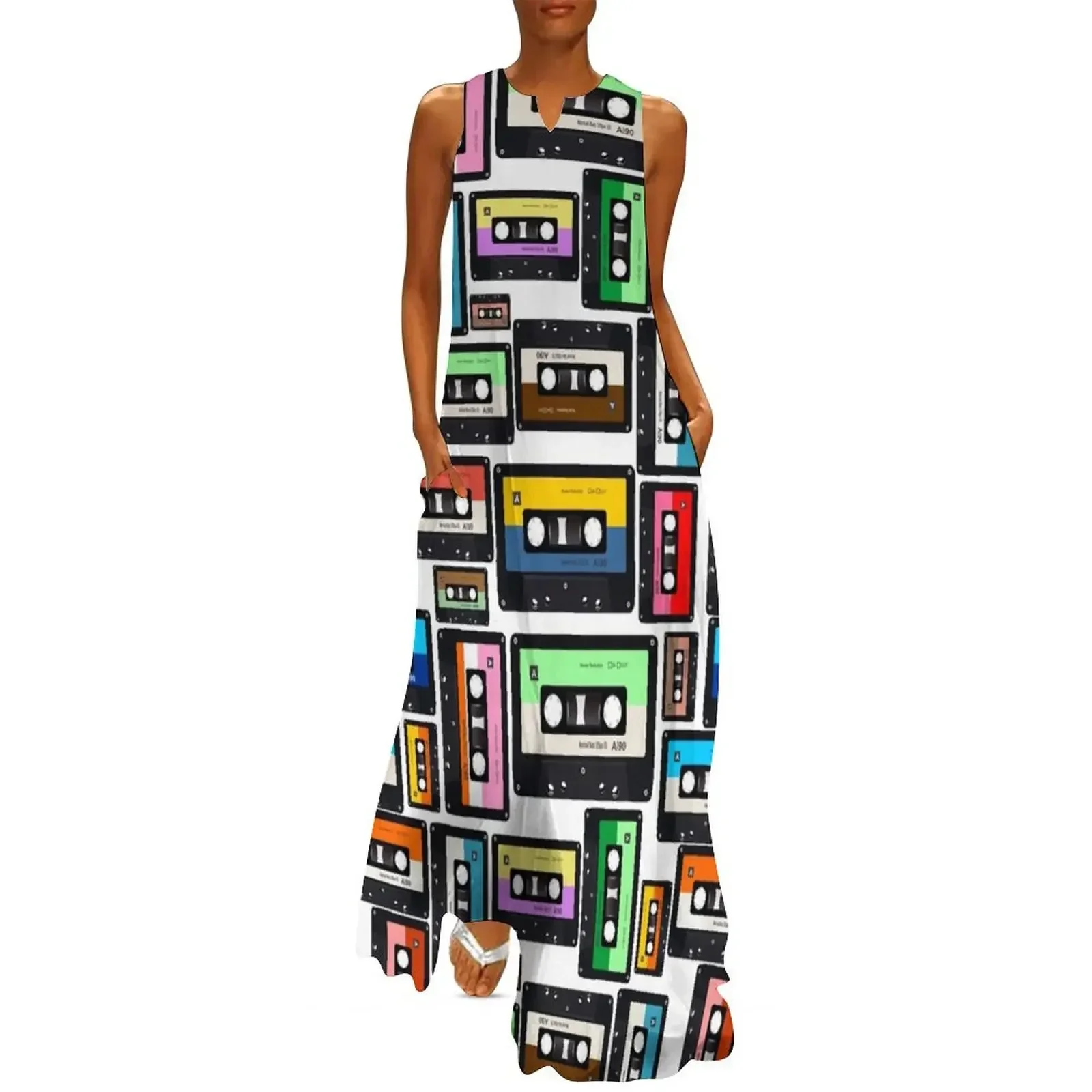 

Cassette Vinyl Record Long Dress dress Casual dresses sexy dress summer woman 2025 trendy