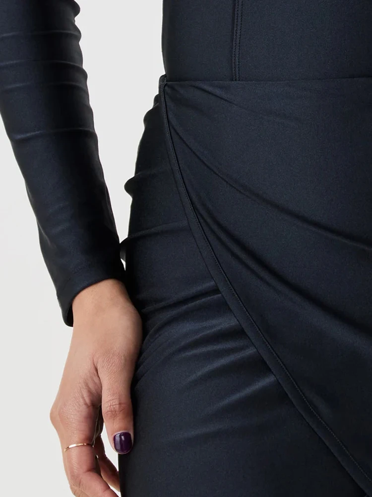 Burkini Langarm-Sport-Badeanzug, schmale Passform, Badeanzug für Damen, bescheidene muslimische Badebekleidung, Hijab, Oberteil, Hose, schnell trocknend, UPF50+