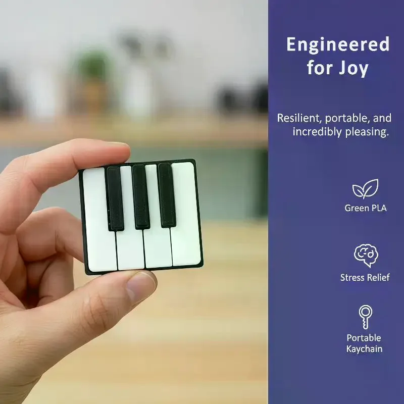 3D Printed PLA Piano Keyboard Clicker Press-Type Relax Fidget Decompression Button Finger Clicker Toys Stress Relief Fidget Gift
