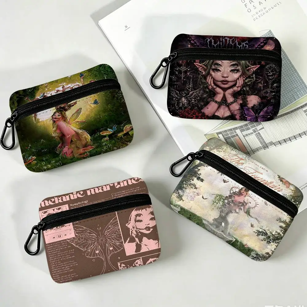 Popular Music Singer M-Melanie Martinez Oxford Coin Wallet Detachable Carabiner Hook Compact Storage Bag For Outdoor Shopping