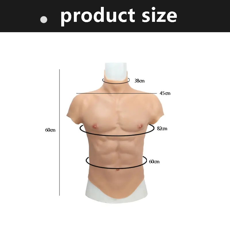 Realistic Silicone Male Muscle Suit for Cosplay Simulation Strong Figure Artificial Sturdy Chest Men Crossdresser Muscle