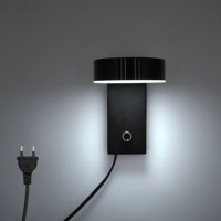 Modern wall lamp, Led wall lamp 350 degrees rotation, 180cm plug in indoor wall lamp, 6W aluminum alloy wall lamp