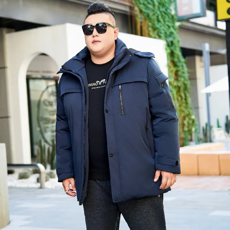 سترة كبيرة الحجم للأفراد الأكبر ثقيلة معطف فضفاض مناسب لملابس الشتاء للرجال الدفء متوسط الطول 11XL