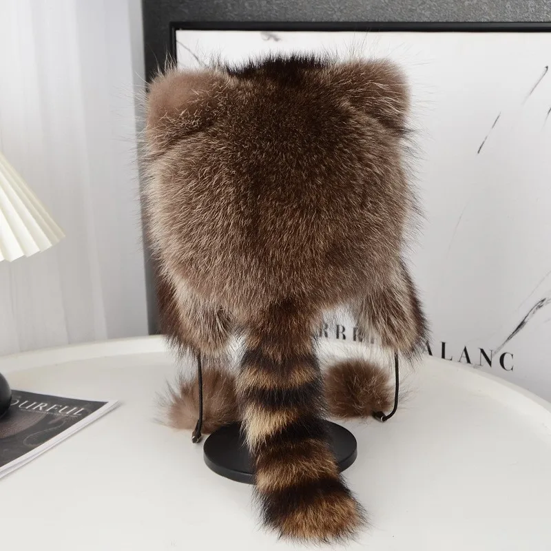 Elegant and fashionable fur hats for girls children adults ear-protecting cold-proof parent-child