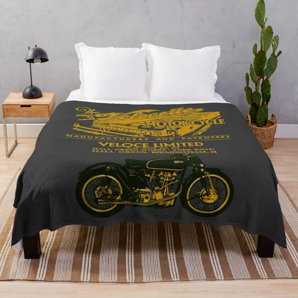 The Gorgeous Velocette Motorcycles Design by MotorManiac Throw Blanket For Sofa Thin Designers Hairys Bed linens Blankets