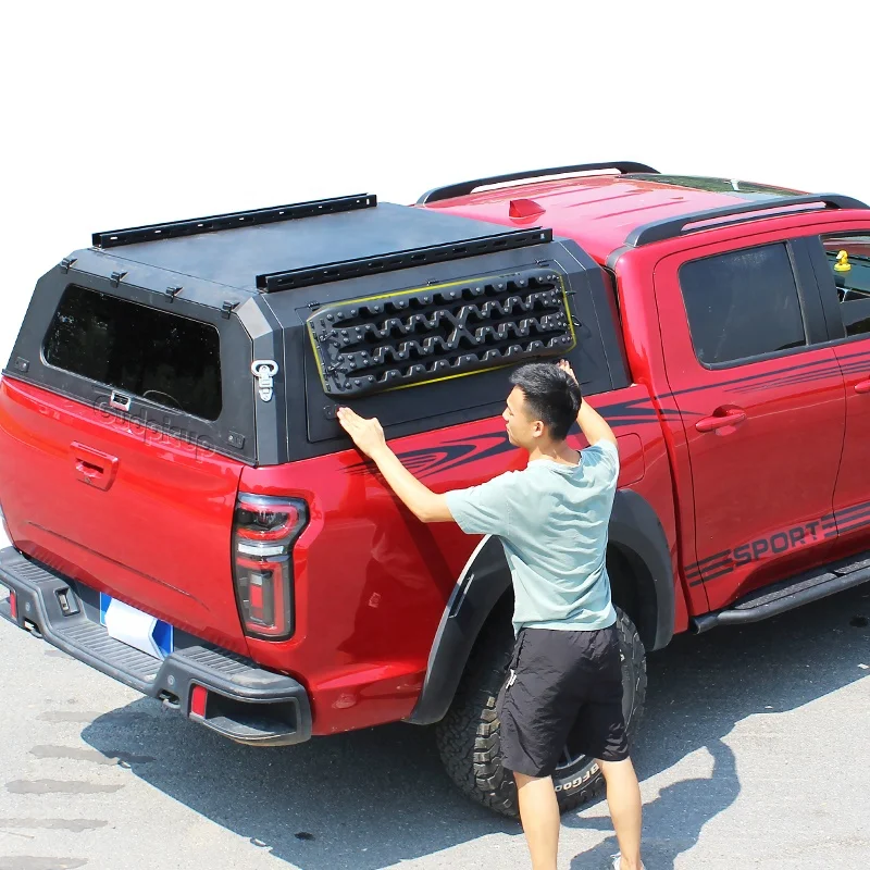 Pickup Steel hardtop camper canopy topper with Tires Traction Mats Recovery Board  for Toyota Hilux Tundra Tacoma