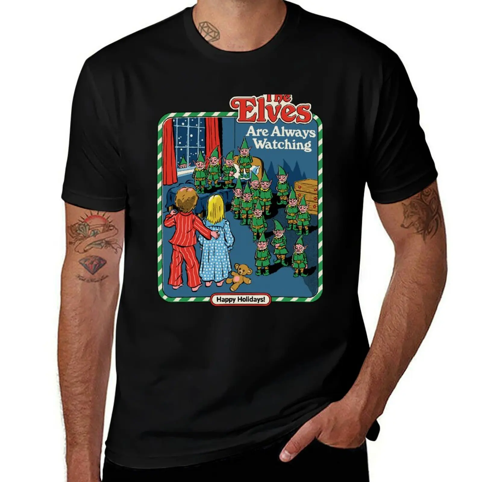 The Elves Are Always Watching T-Shirt Classic Basic Casual T-Shirt