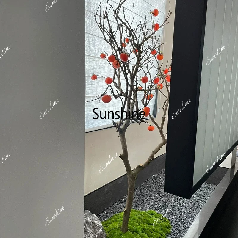Hanging ceiling simulation persimmon tree new Chinese courtyard living room zen decoration
