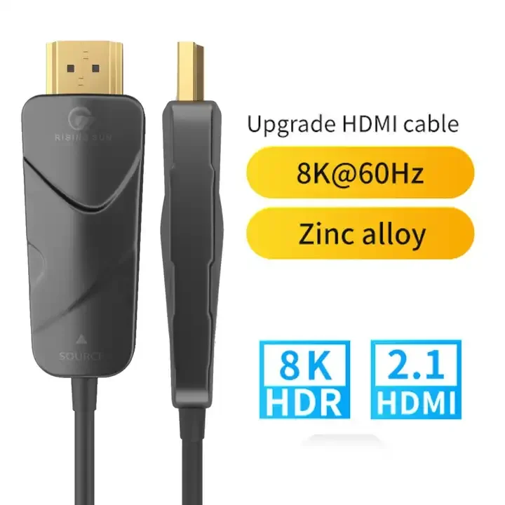 Super Speed 8k 60Hz 25 m HDMI Fiber Optical Cable Customized Length AOC Audio HDMI Cables For Dual Monitor