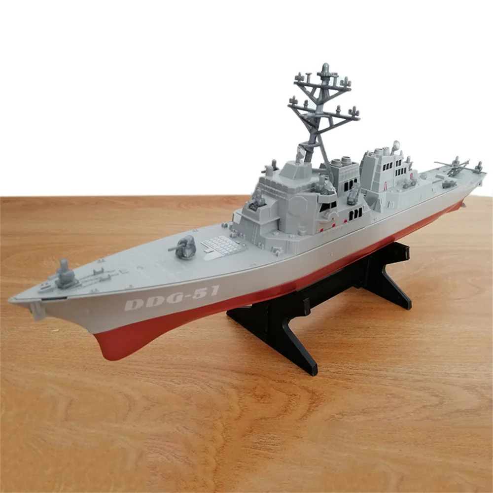 صاروخ المدمرة نموذج باخرة لعبة ثابتة مع عرض موقف سفينة حربية المدمرة سفينة عسكرية نموذج بلاستيكي حلية للتجميع #4