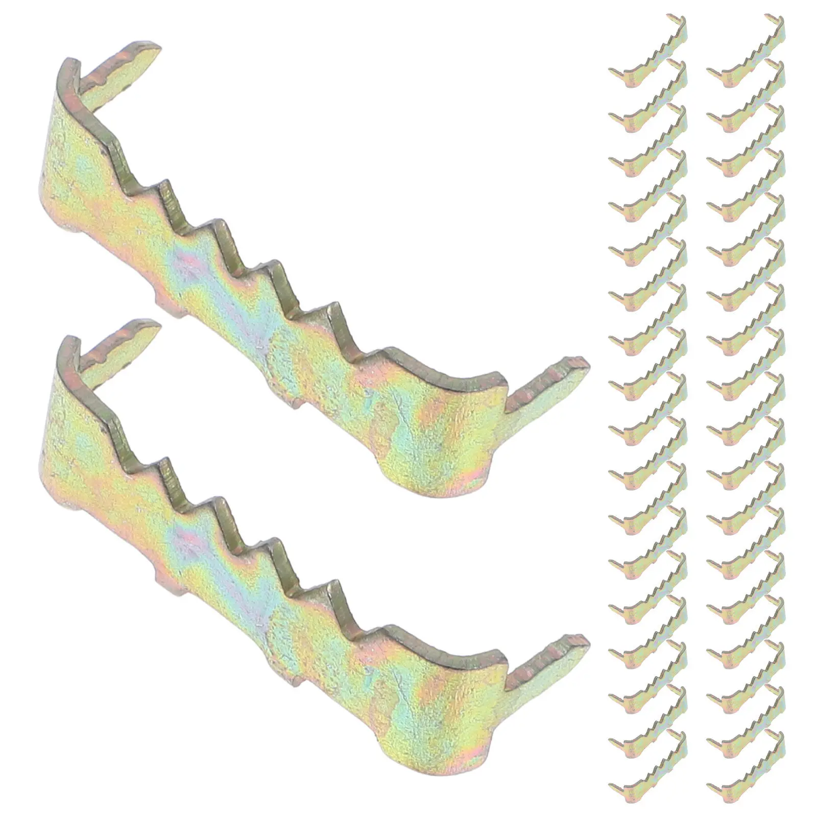 100Pcs No Nails Metal Picture Hangers Plated Edge Nails Frame Hooks for Wood Canvas Photos Paintings Mirrors Wall