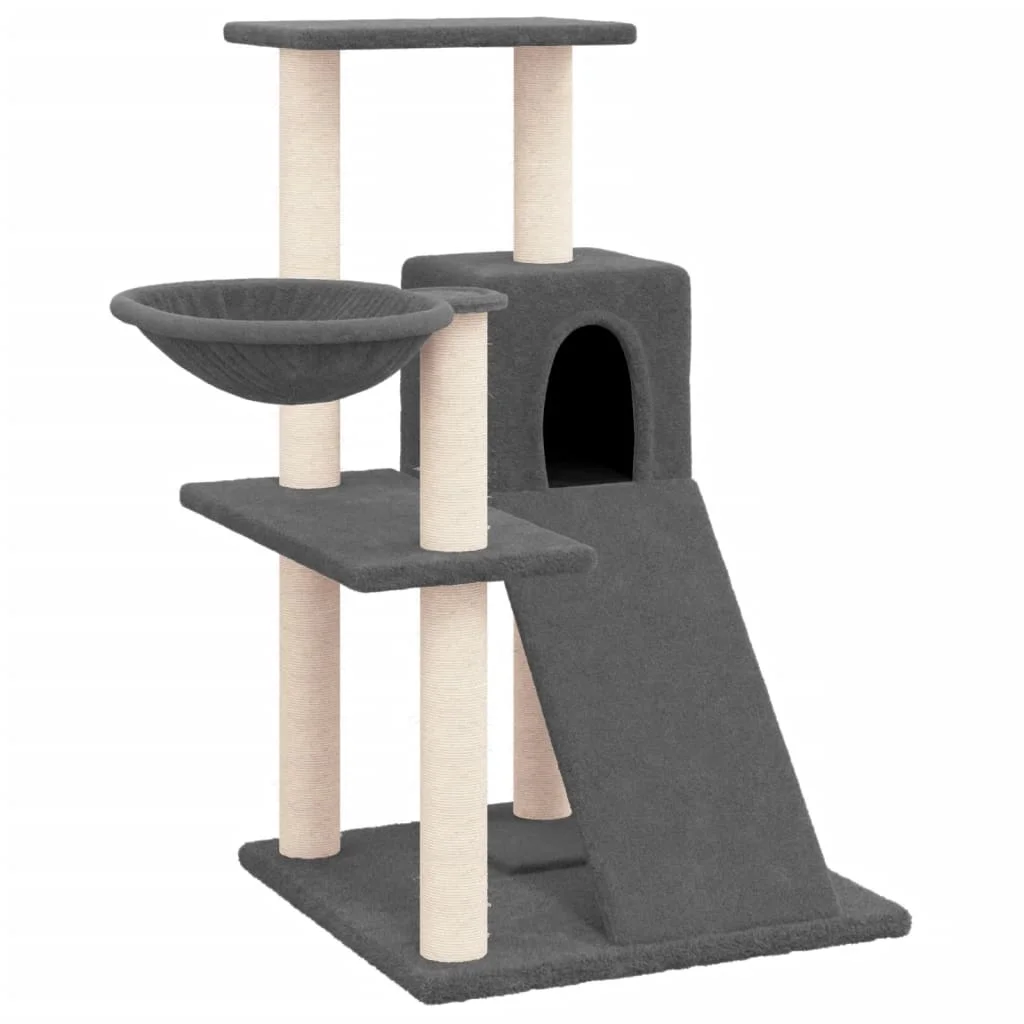 vidaXL Cat Tree with Sisal Scratching Posts Dark Grey 82 cm