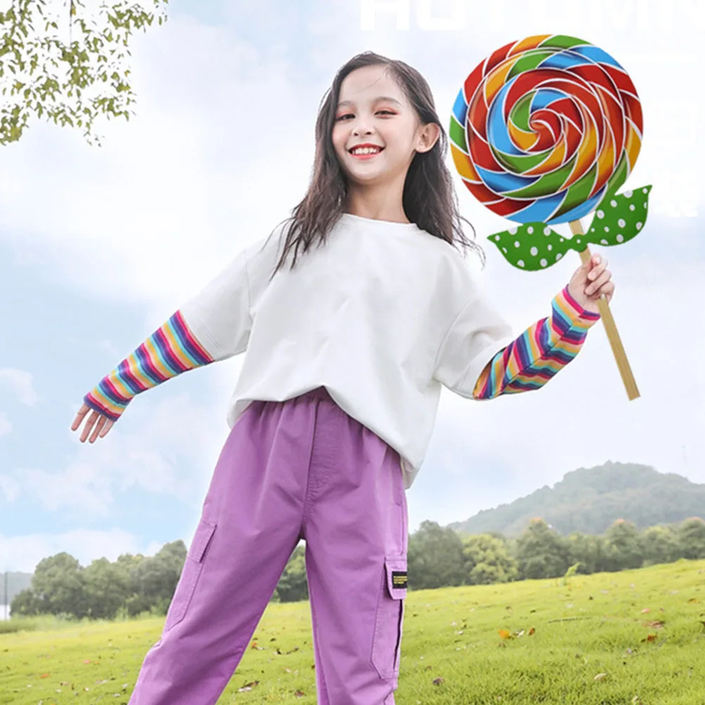 

2pcs Large Lollipop Prop Candy Decorative Photo Props Birthday Party Supplies Giant Swirl Lollipop Costume Carnival