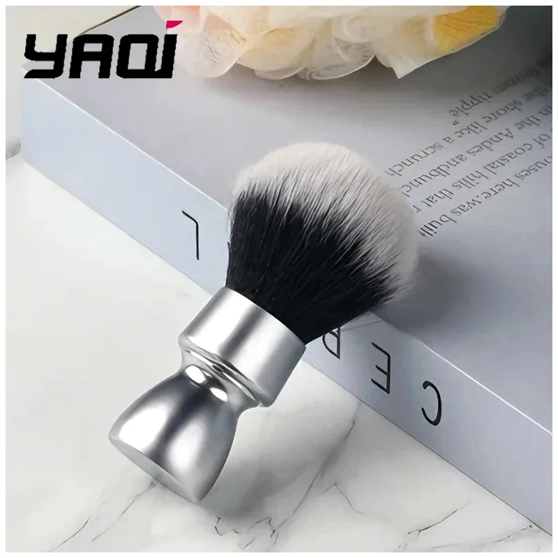 YAQI Men's for Smooth Shave 2026 Shaving Brush Hair Handle Heavy Metal with Tuxedo Knot Synthetic