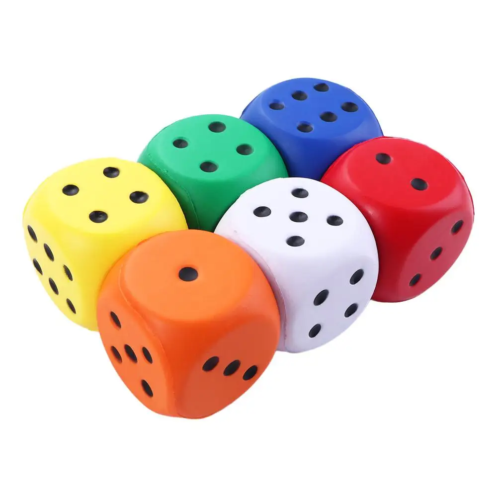 for Children Gag Toy Elastic Toys Solid Color Soft Length 6cm Big Dice Pressure Relief Anti Stress Sponge Dice Point Dice