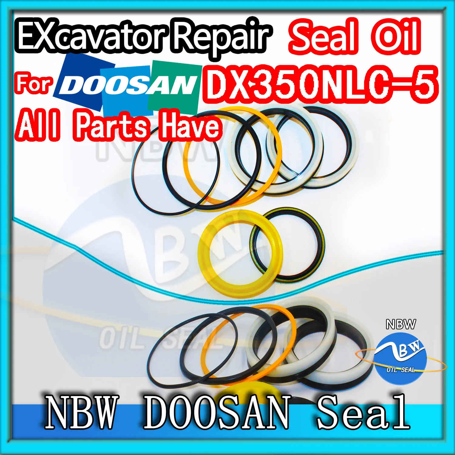 

For Doosan DX350NLC-5 Excavator Oil Seal Kit High Quality Repair DX350NLC 5 Joystick Engine O-ring Cylinder BOOM ARM Bucket Pump