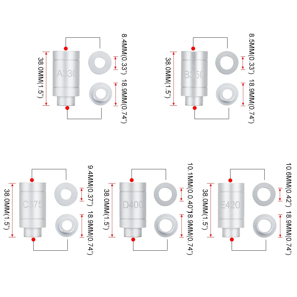 휴대용 헤드 스페이스 게이지 세트, B350 D400 교체용 5 부싱, 실용적인 D400 A330 B350 E420 용 5 부싱