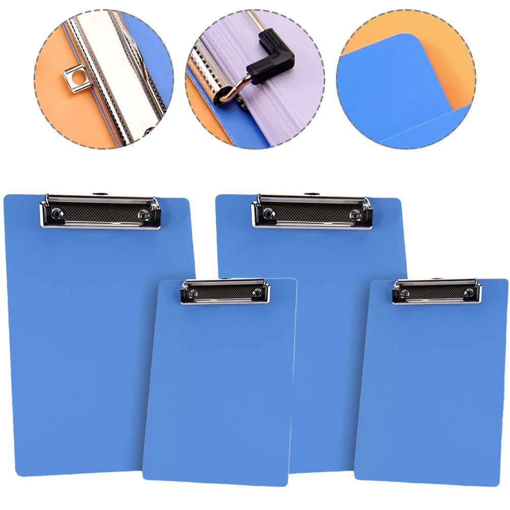 

4 Pcs Folder Document Clipboard Writing Support Paper File Base Thicken Supplies Abs Exam Office