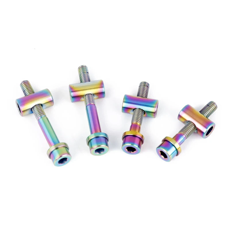 M5x30/40mm Bolts Titanium Alloy Bicycle Saddle Fastening Screws M4 Hex Slot CNC-machined TC4 Road Bike Parts