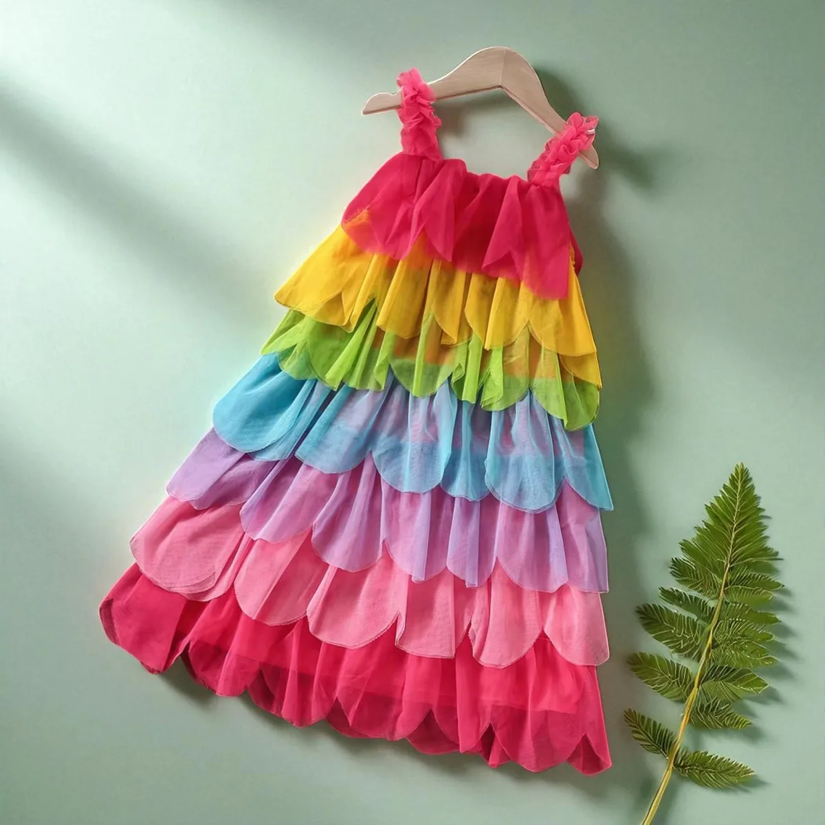 Baby Kids Beach Dresses for Girls Party Dresses Summer Colorful Princess Tutu Tiered Outfits Children Costumes 4 6 8 10 12 Years